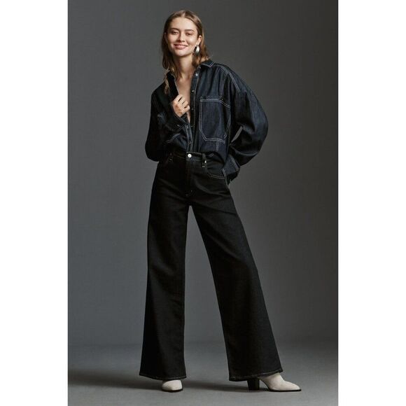 Citizens of Humanity Paloma Baggy Wide-Leg Jeans Solace Dark Indigo Size 28 - Picture 1 of 14